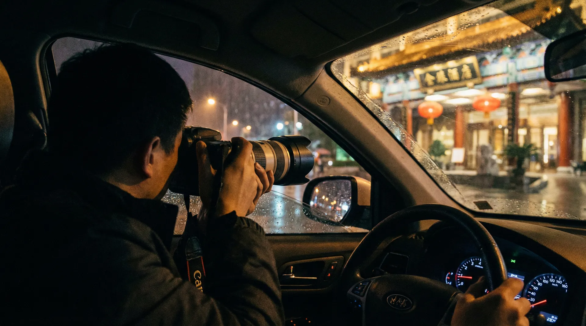 魅族17pro - 记者深夜跟踪拍摄明星行踪